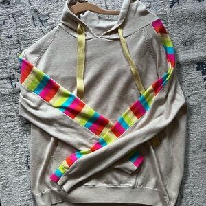 Colorful Striped Sleeve Hoodie